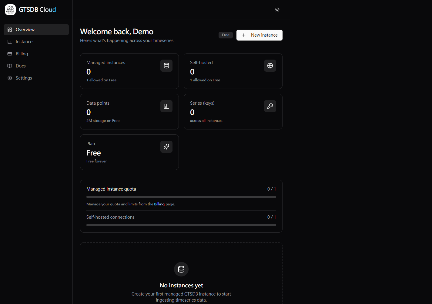 GTSDB Cloud Dashboard